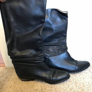 Vintage black leather boots